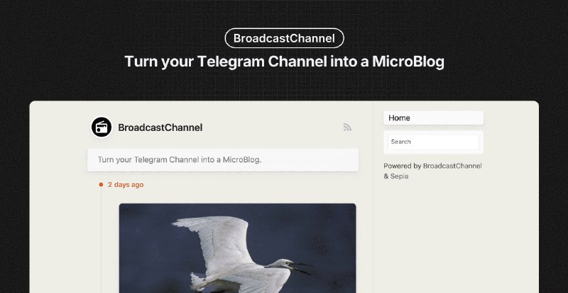 GitHub - ccbikai/BroadcastChannel: Turn your Telegram Channel into a MicroBlog.