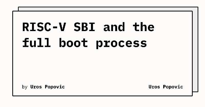 RISC-V SBI and the full boot process