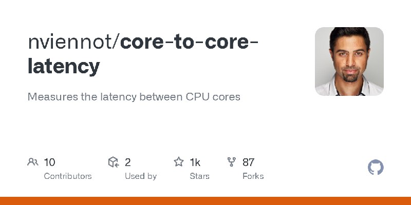 GitHub - nviennot/core-to-core-latency: Measures the latency between CPU cores