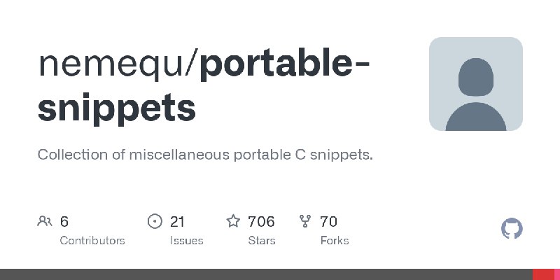 GitHub - nemequ/portable-snippets: Collection of miscellaneous portable C snippets.