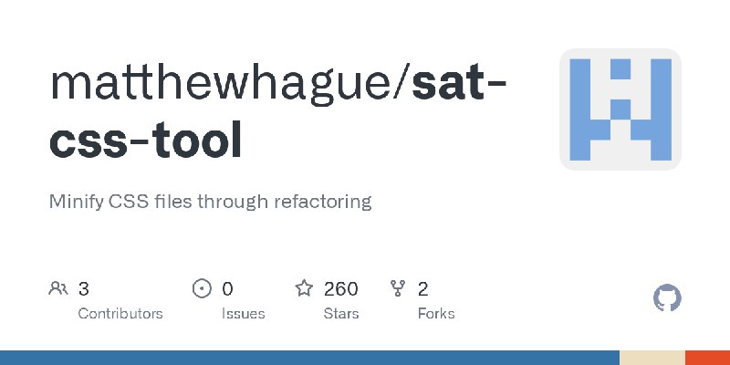 GitHub - matthewhague/sat-css-tool: Minify CSS files through refactoring