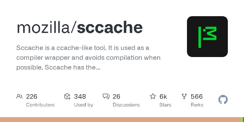 GitHub - mozilla/sccache: Sccache is a ccache-like tool. It is used as a compiler wrapper and avoids compilation when possible.…