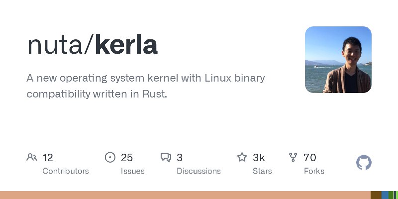 GitHub - nuta/kerla: A new operating system kernel with Linux binary compatibility written in Rust.