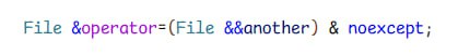 clangd 16 终于学会了在 & 和 noexcept 之间加空格以前是 File &operator=(File &&another) &noexcept