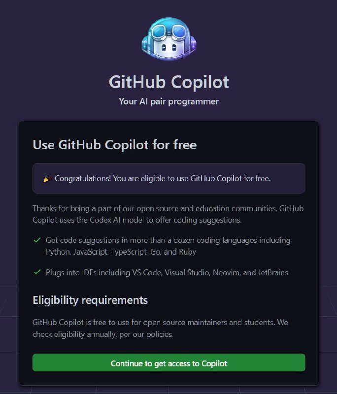 Github Copilot即将收费，价格为每月10美元或每年100美元