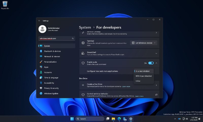 Windows 11 将获得对 Sudo 命令的原生支持，类似于 macOS 或 Linux 中的 sudo微软正在测试对 Windows 11 的原生 Sudo 命令支持